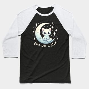 You are a star - Cute kawaii cats with inspirational quotes Baseball T-Shirt